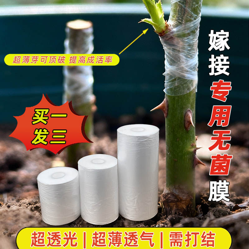 果树嫁接专用膜免拆月季嫁接绑带盆景八角非自粘式透气超薄缠绕带