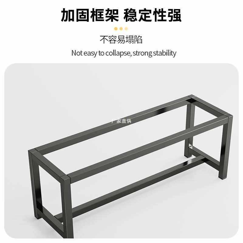 简约现代长条凳子钢木餐椅家用长方形吃饭凳出租房简易铁艺餐桌椅