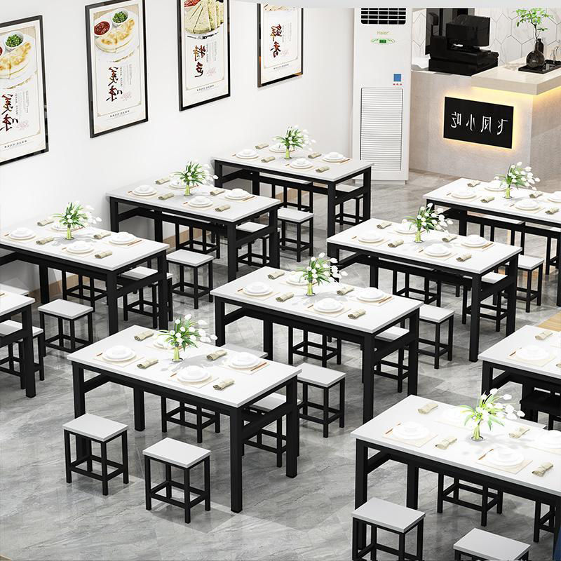商用餐饮店快餐桌椅组合图片