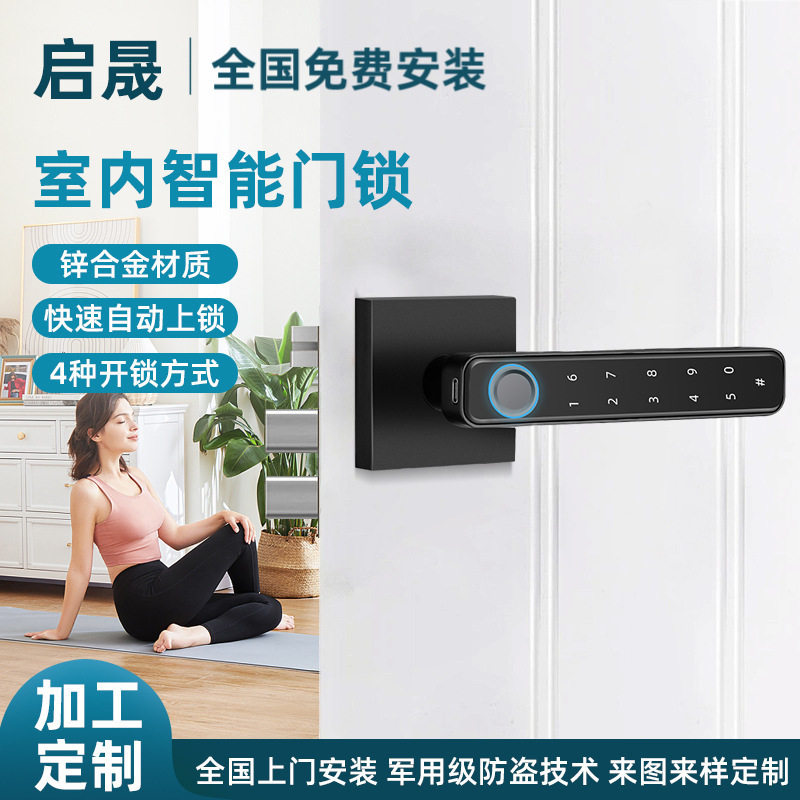 东莞定制室内家用卧室房门指纹密码锁公寓入户防盗智能执手门锁