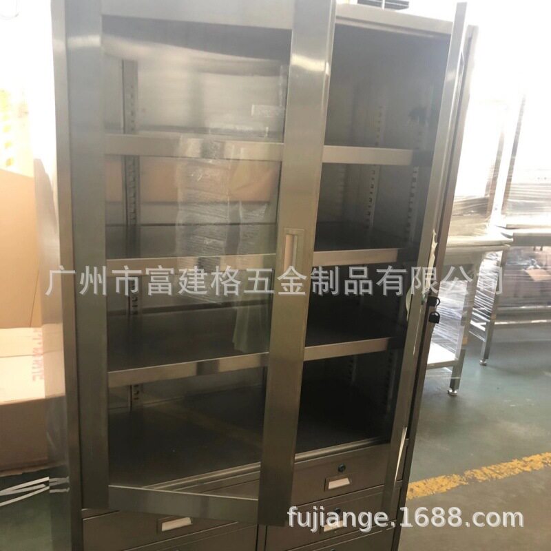 商用新款碗盘不锈钢保洁柜上翻门碗柜掀盖食四门立柜储物柜物品柜