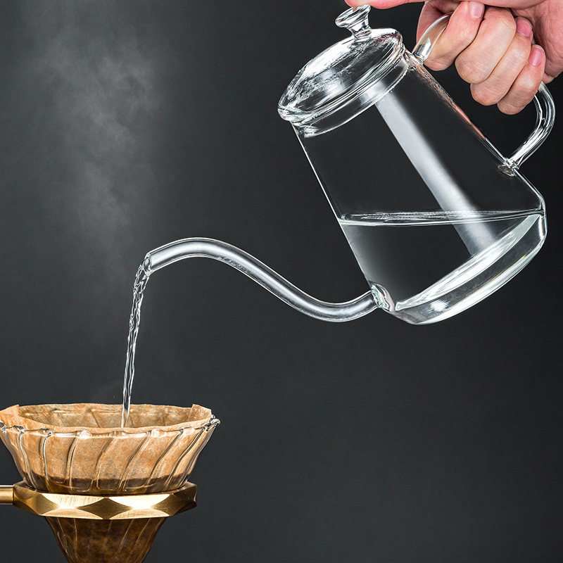 咖啡壶手冲壶玻璃长嘴细口壶细嘴冲茶壶套装挂耳咖啡器具滴漏滤杯
