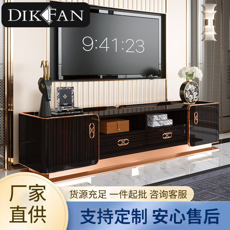 轻奢客厅电视柜茶几组合新古典简约港式风格客厅家具样板房地柜
