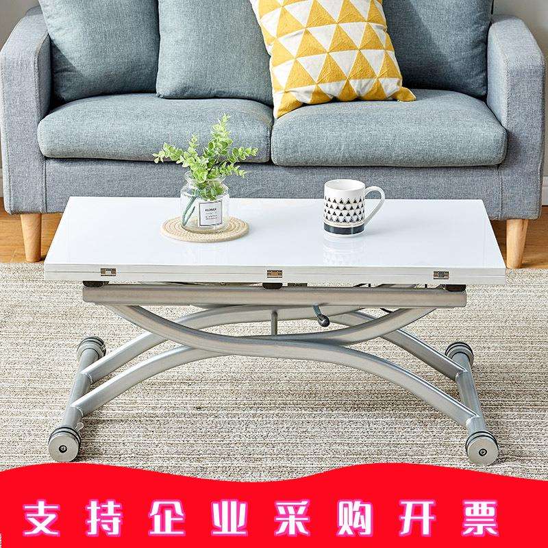 活动茶几餐桌一体家用小户型折叠升降客厅桌两用可移动带轮二合一