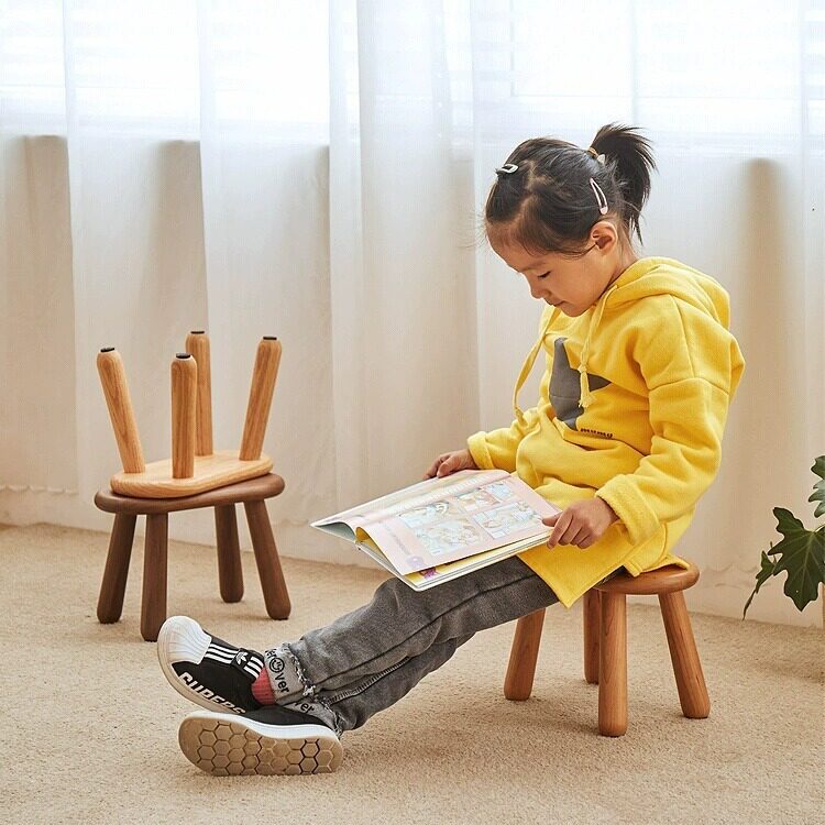 实木儿童小板凳幼儿园小学生朋友原木凳子艺术可爱洗衣凳