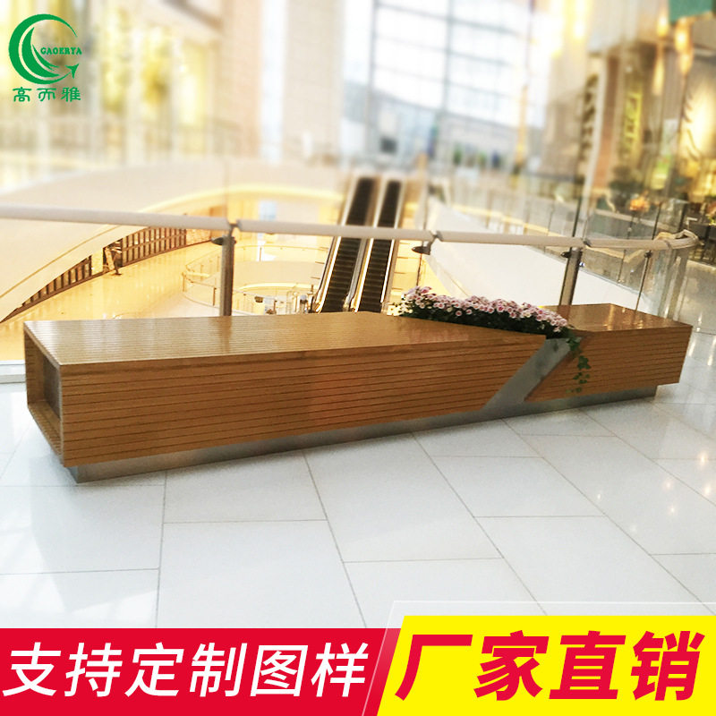 新品玻璃钢仿木纹树凳座椅户外小区园林景观异形坐凳商场空间美陈
