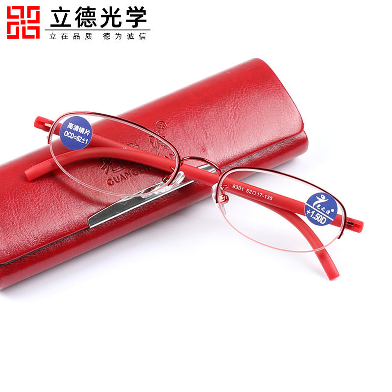 金属女士半框眼镜钛合金镜架半框商务眼镜框防蓝光老花镜成品8302