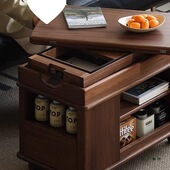 全北美黑胡桃木移动茶几可升降折叠小户型全实木客厅家用边柜边几