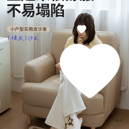 家用单人沙发椅双人软包休闲风沙发小户型现代简约劳伦斯真皮沙发