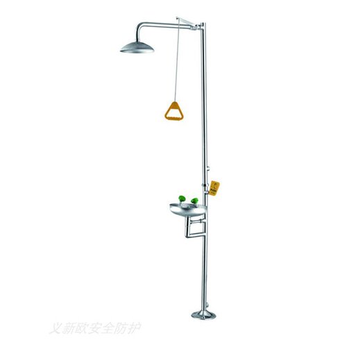 安赛瑞14749复合式冲淋洗眼器304不锈钢复合式喷淋立式洗眼器洗眼