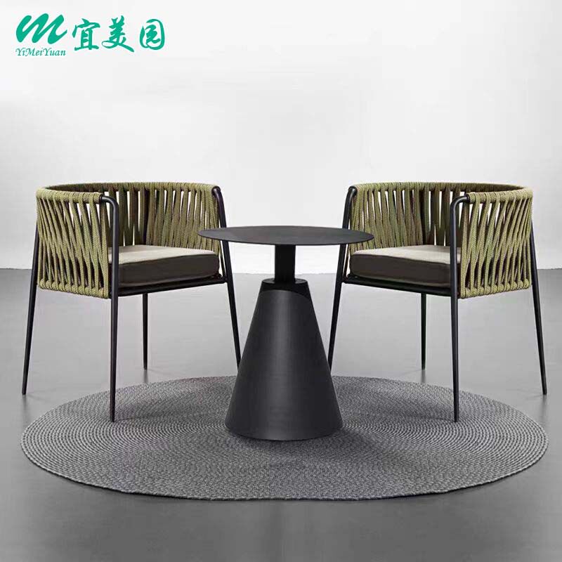 北欧藤编桌椅户外家具庭院休闲阳台茶几组合设计师创意花园小沙发