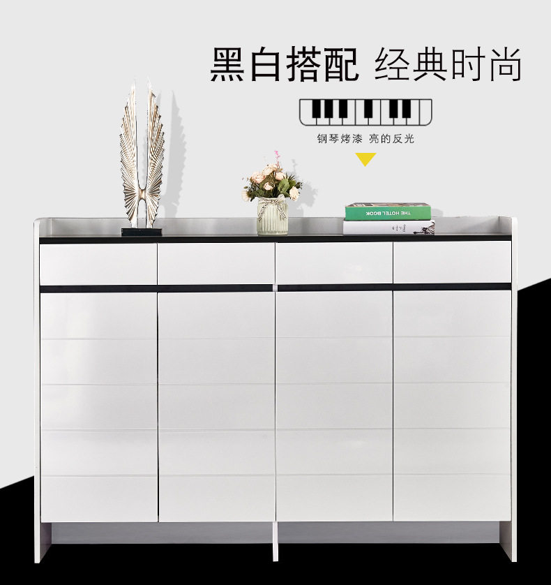 轻奢鞋柜家用门口大容量玄关柜烤漆入户门厅柜简约现代收纳储物柜
