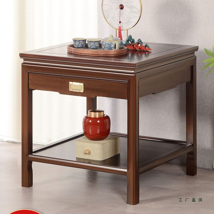 新中式实木原木茶几边几图片