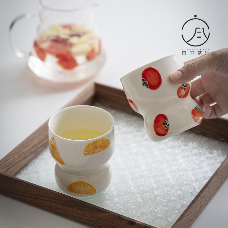 宜室茶话 手绘陶瓷个人杯 日式创意主人杯办公杯水杯马克杯
