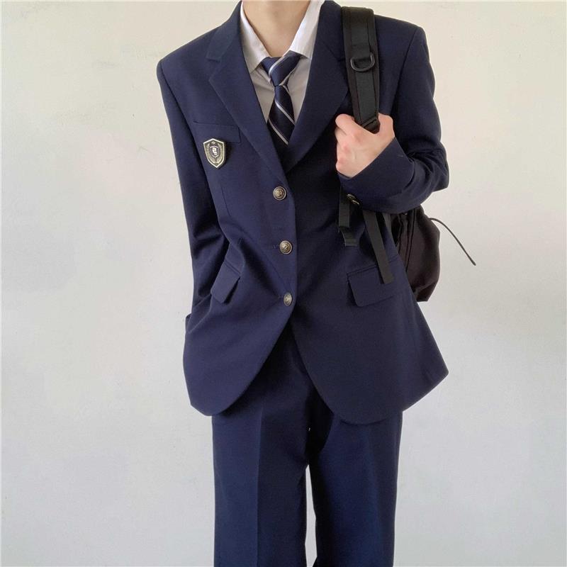 木村叔dk日系制服西装外套男士冬季中长款休闲西服女学生西裤套装 男装 西服 原图主图