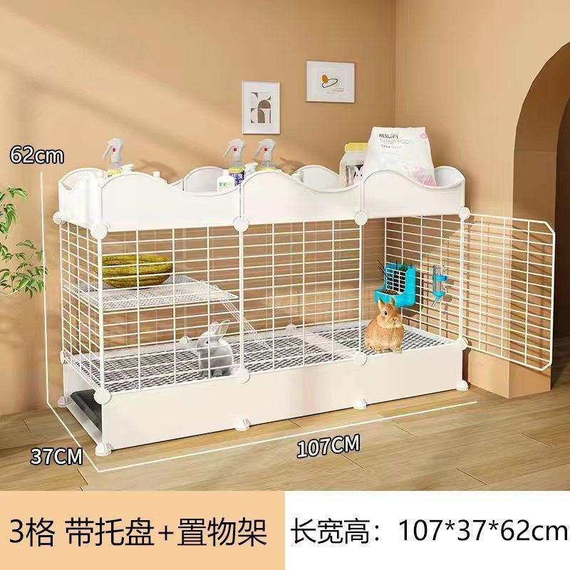 防喷尿兔笼家用室内大号带厕所加密荷兰猪豚鼠笼侏儒兔子金属中国