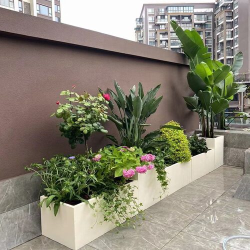 户外景观不锈钢花箱坐凳隔断