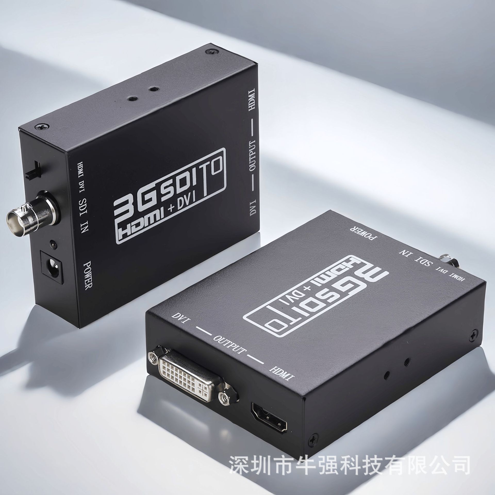 3G SDI转DVI+高清口转换器1分2二合一带切换sdi to dvi Converter