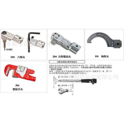 东日六角扳手头HH8D/HH10DX5/HH10DX6/HH10DX8可换头扭力扳手头