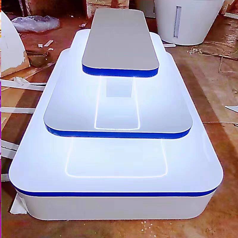高端新款中岛柜网红直播展厅多层货架商场店面卖场双面展示台带灯