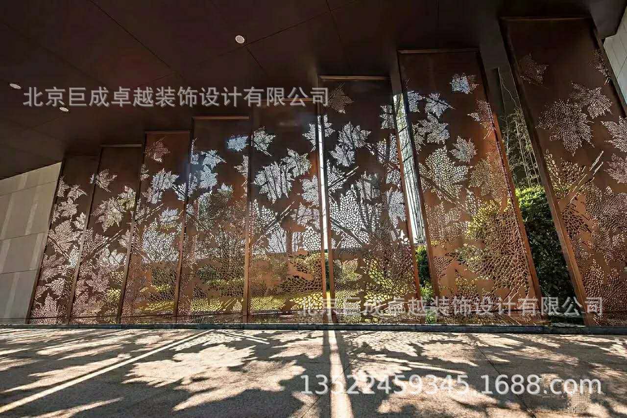 北京厂家制作安装园林锈板幕墙