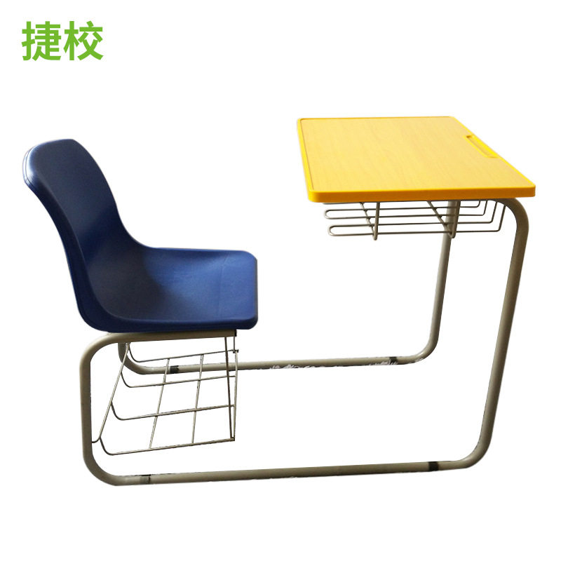 现代简约学生款书桌连体课桌椅一体桌椅智慧培训机构训练室桌椅子
