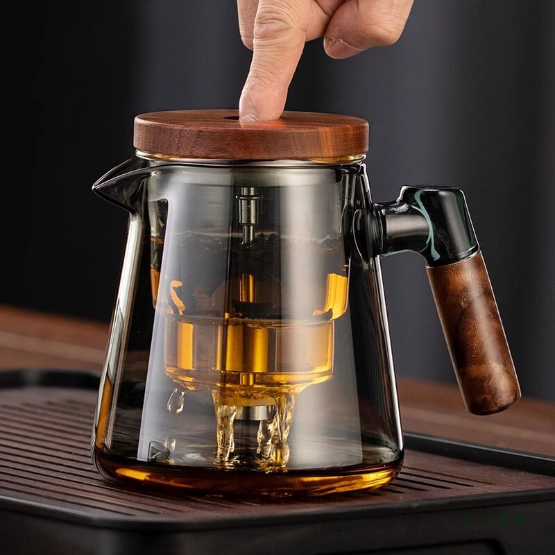 飘逸杯泡茶壶家用一键茶水分离按压式2025新款全玻璃内胆泡茶杯子