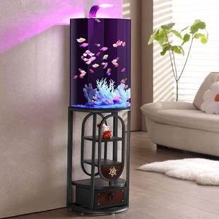 鱼缸客厅小型免换水亚克力创意落地家用半圆形鱼缸水族箱 2024新款