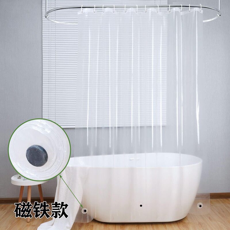 免打孔防水防雨透光隔断门帘空调防风透明浴帘厨房防油烟简易挂帘