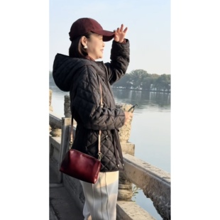 华人杰新款毛呢外套保暖加厚双开拉链冬季百搭中长款连帽外套