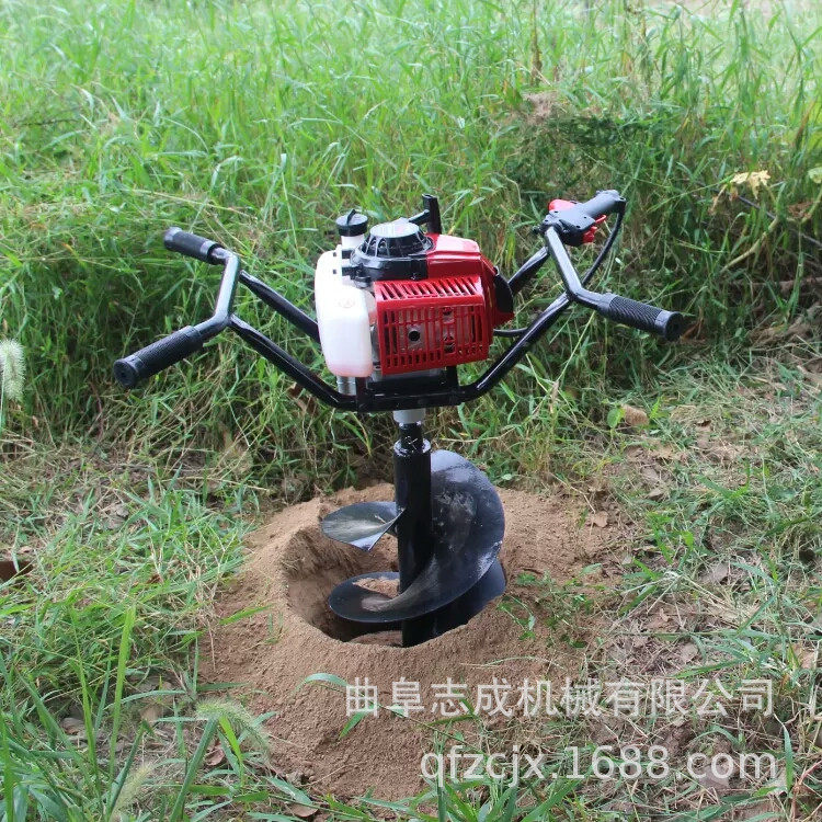 小型手提式树木种植挖坑机 两冲程汽油钻孔机 63cc果树施肥打坑机