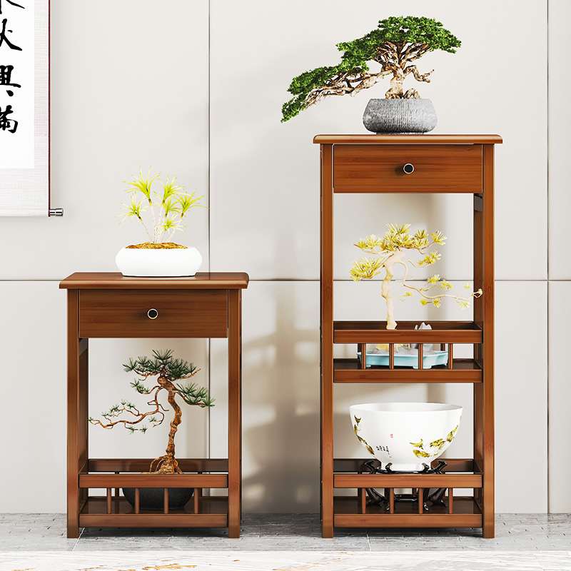 花架子简易室内实木花盆架客厅落地式吊兰架仿古花几中式阳台花架