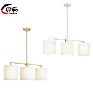 美式客厅岛台餐厅饭厅吊灯长方形简约个性长条吧台玻璃吊灯