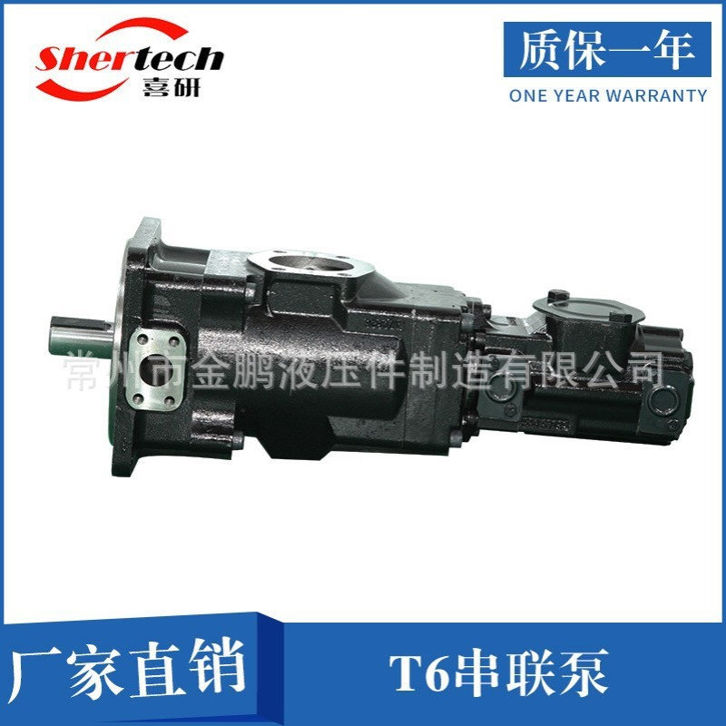 丹尼逊DENISO叶片泵T6高压泵卧式铸铁三联多级液压泵叶