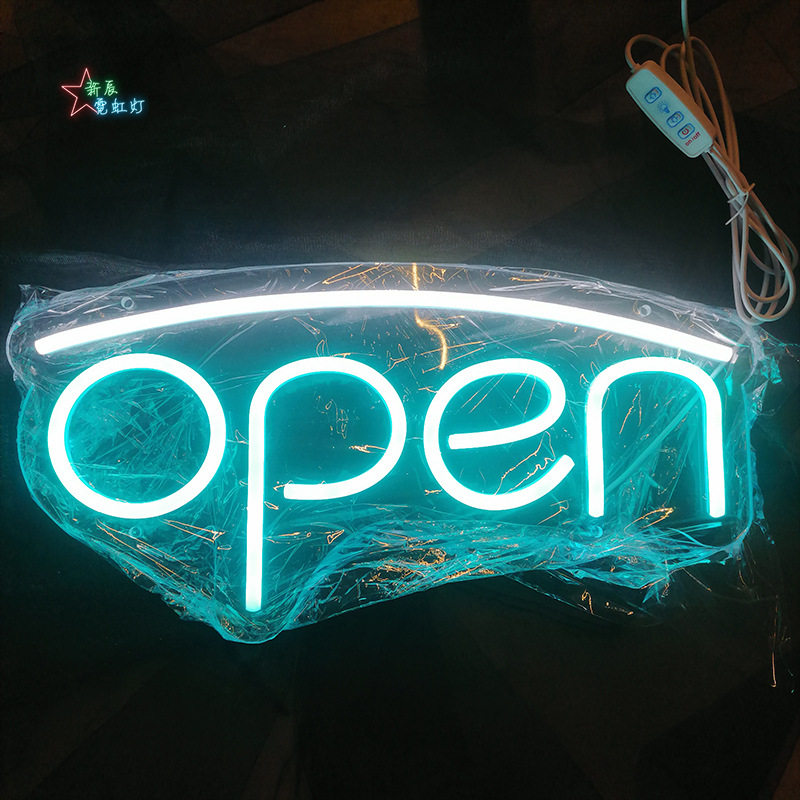 open霓虹灯发光造型led灯牌usb亚克力背板字母灯门店装饰装饰灯