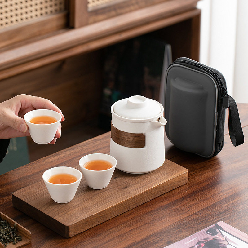 便携式旅行茶具小套装简易户外个人专用功夫泡茶壶茶杯露营快客杯