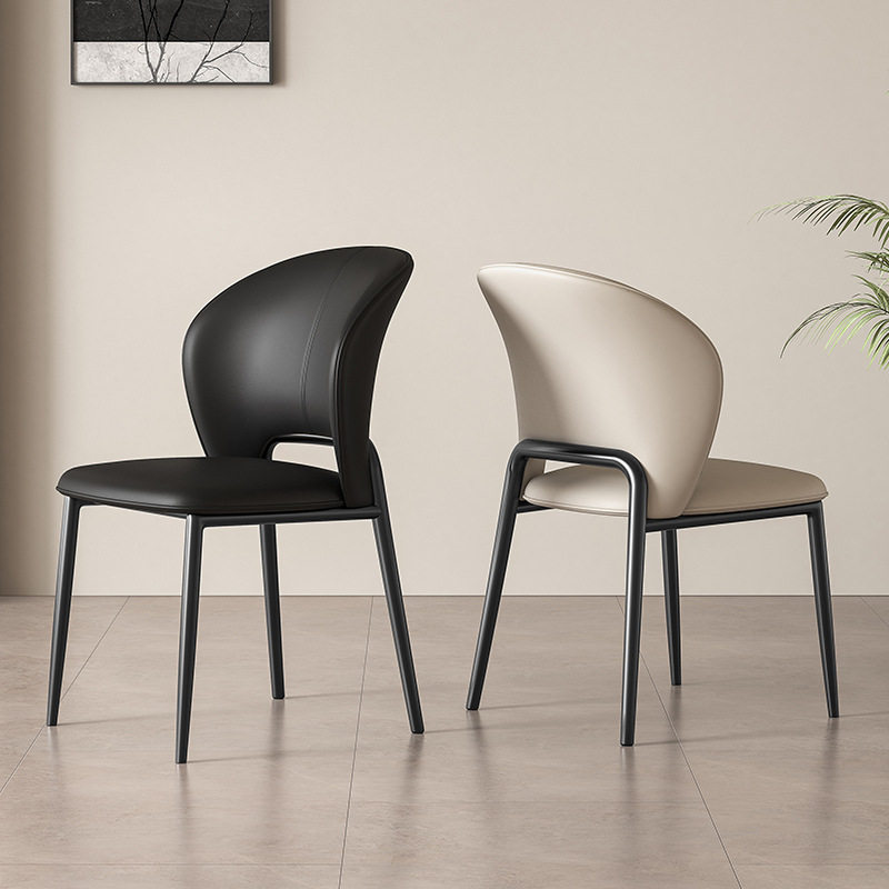 意式极简餐椅家用轻奢高级感靠背椅现代简约休闲凳子餐厅餐桌椅子