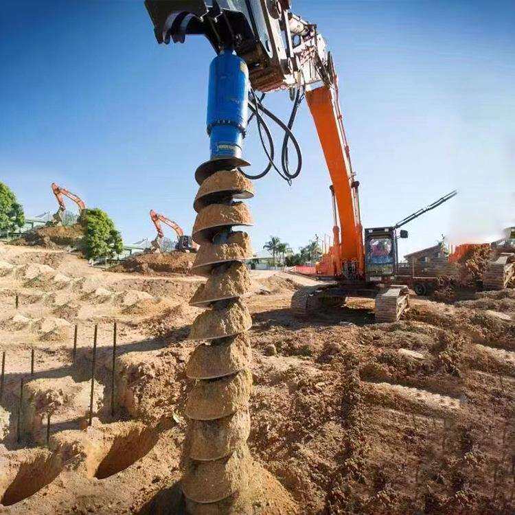 螺旋钻孔地基打桩机液压旋挖螺旋钻机设备合金钻头钻机机器