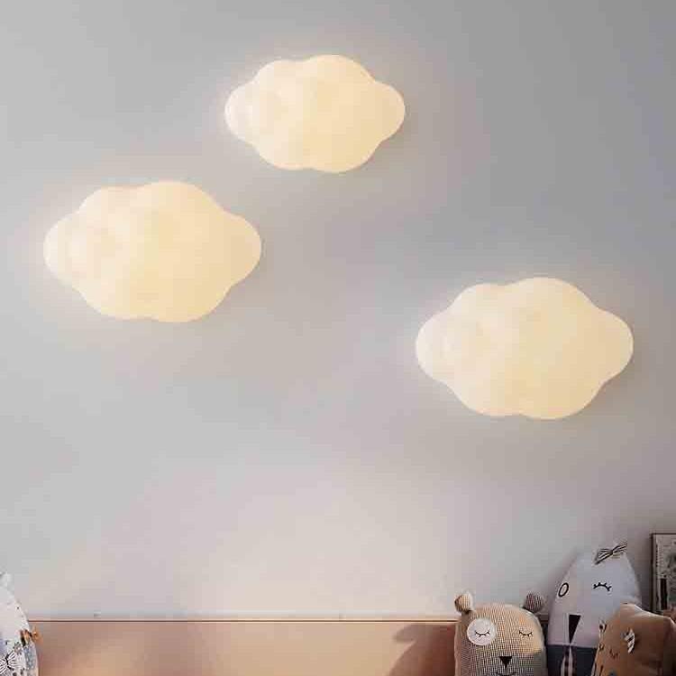 北欧儿童房云朵壁灯创意服装店幼儿园卧室床头免接线书房装饰墙灯
