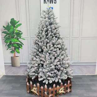 高档加密PVC雪花植绒圣诞树 商城酒店大堂家用摆饰 圣诞节装饰品