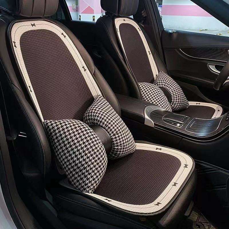 H2V汽车坐垫夏季透气网红小蛮后排座垫三件套四季通