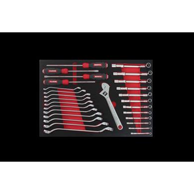 28件扳手螺丝批工具托组套