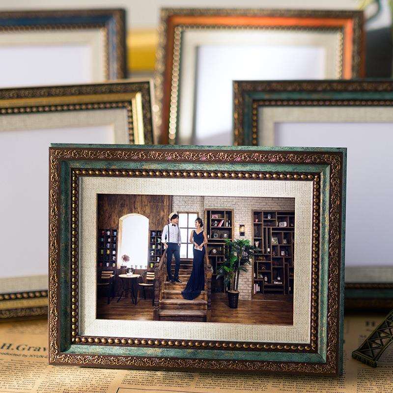 复古怀旧相框摆台6六7七8八10可洗照片A4寸挂墙油画框相片框