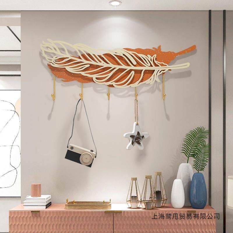 个性中式铁质粘胶式挂钩客厅卧室宿舍墙面承重3kg创意挂衣架家用