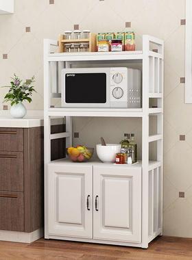 V3N厨房微波炉烤箱置物架落地式收纳柜家用多层带柜门储物架子置