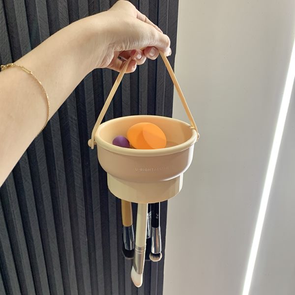 一体收纳盒碗刷晾晾粉扑具洗美妆蛋清洁工化妆刷硅胶晒神器清洗洗