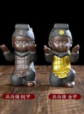西安文创纪念品兵马俑笔架托陶瓷创意中式特色送老外小礼物饰摆件