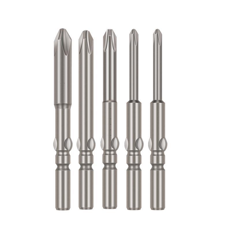 5厘电批头十字801批咀电动螺丝刀电钻头工具配件起子强磁60-80mm
