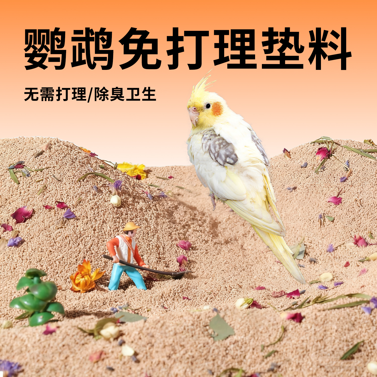 鹦鹉粪便垫料核桃砂玉米芯鸟笼沙