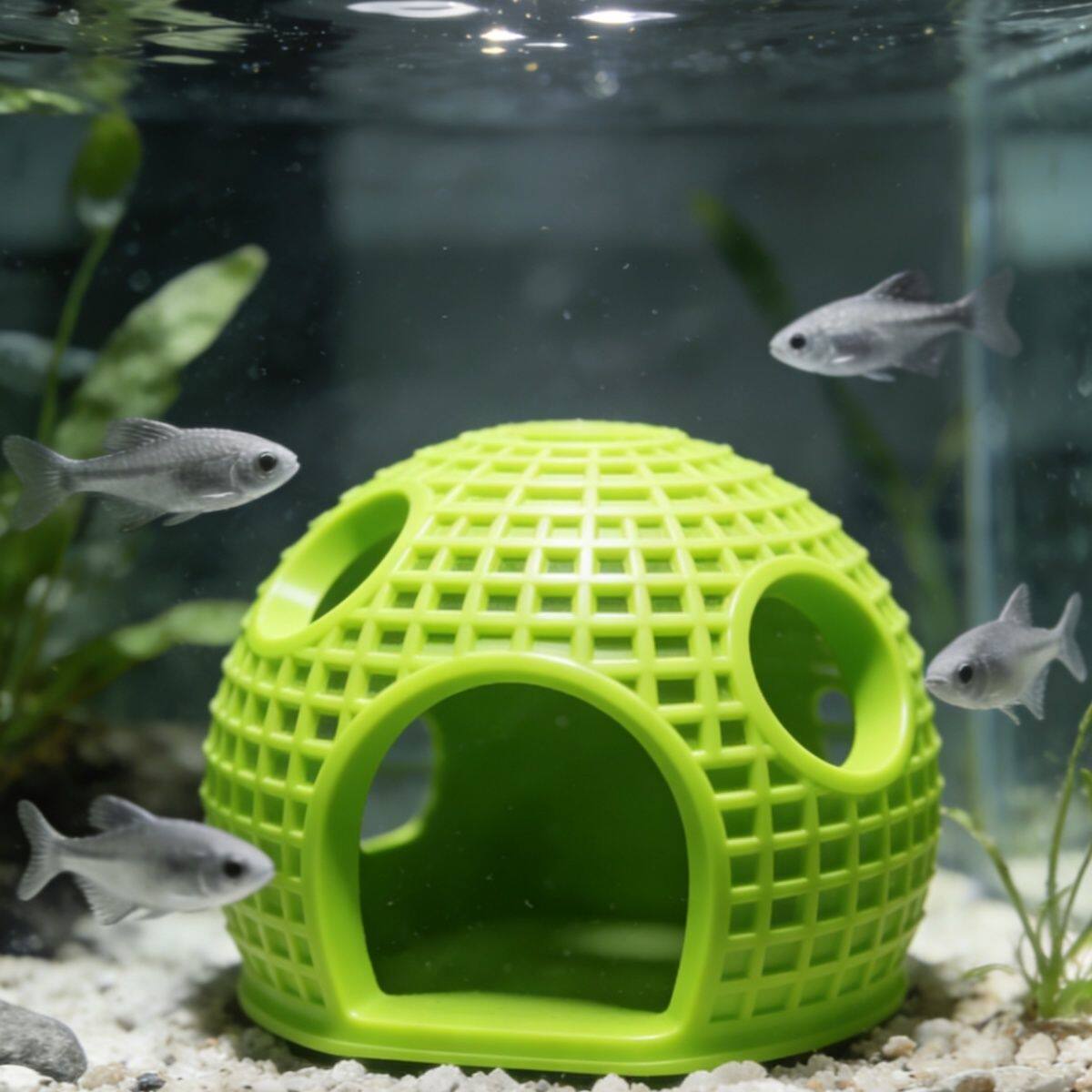 鱼虾繁殖罐小型鱼缸造景躲避屋水族箱装饰躲避洞3D网格躲避屋